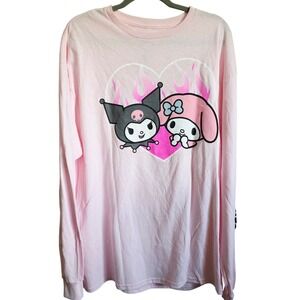 Sanrio My Melody Kuromi Pink Long Sleeve T Shirt‎ Graphic Mens XL Anime Cartoon